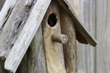 birdhouse on fence