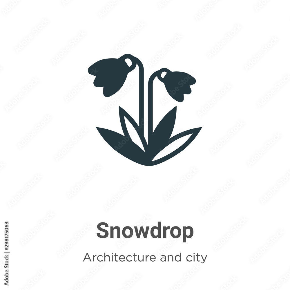Poster snowdrop vector icon on white background. flat vector snowdrop icon symbol sign from modern farming 