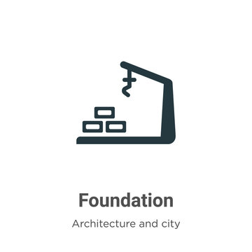 Foundation vector icon on white background. Flat vector foundation icon symbol sign from modern architecture and city collection for mobile concept and web apps design.
