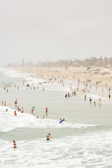 Beachgoers in June Gloom