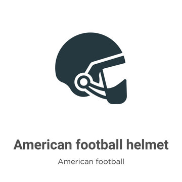 American football helmet vector icon on white background. Flat vector american football helmet icon symbol sign from modern american football collection for mobile concept and web apps design.