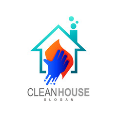 Clean house logo with simple design vector