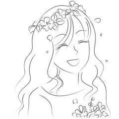 flower girl vector 
