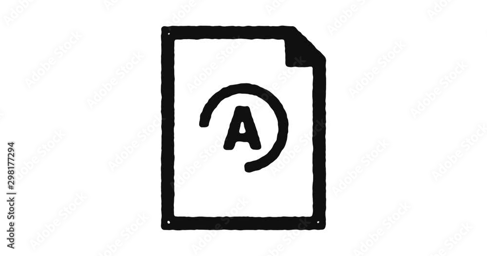 Poster education grade outline icon animation footage/video. hand drawn like symbol animated with motion gr