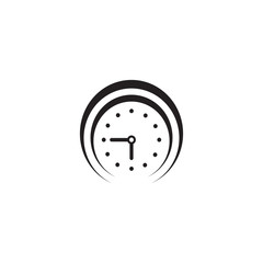 Clock icon logo design vector illustration template