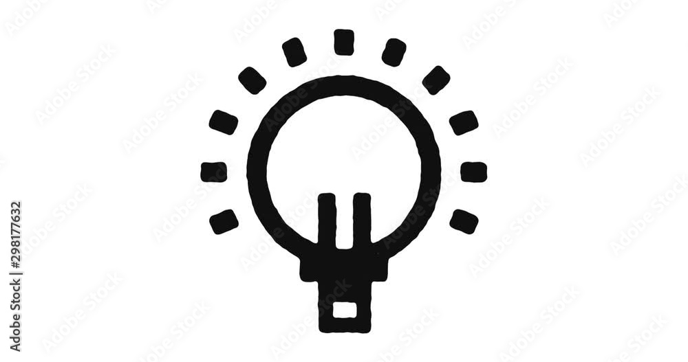 Poster Light outline icon animation footage/video. Hand drawn like symbol animated with motion graphic, can be used as loop item, has alpha channel and it's at 4K video resolution.