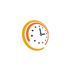 Clock icon logo design vector illustration template