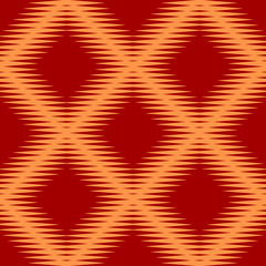 Obraz premium Seamless red and gold vintage op art optical illusion vintage Aztec textile pattern vector