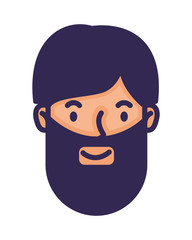 head man face with beard avatar character