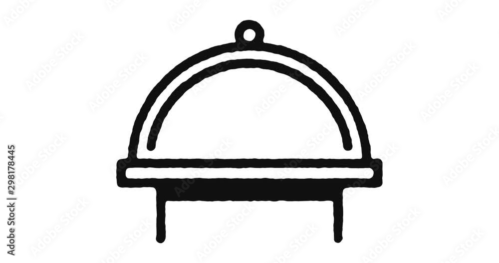 Aufkleber service tray outline icon animation footage/video. hand drawn like symbol animated with motion graph