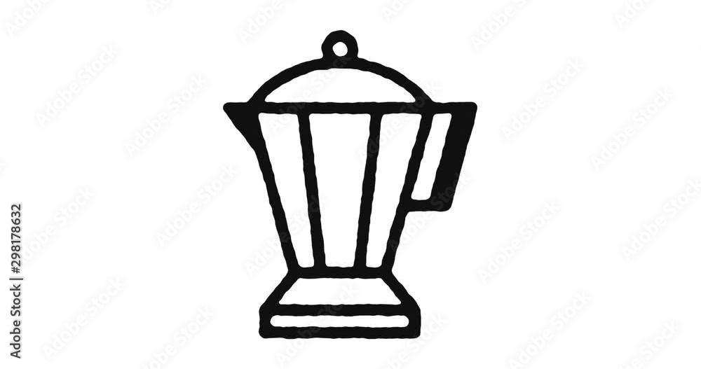 Poster Blender outline icon animation footage/video. Hand drawn like symbol animated with motion graphic, can be used as loop item, has alpha channel and it's at 4K video resolution.