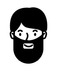 head man face with beard avatar character