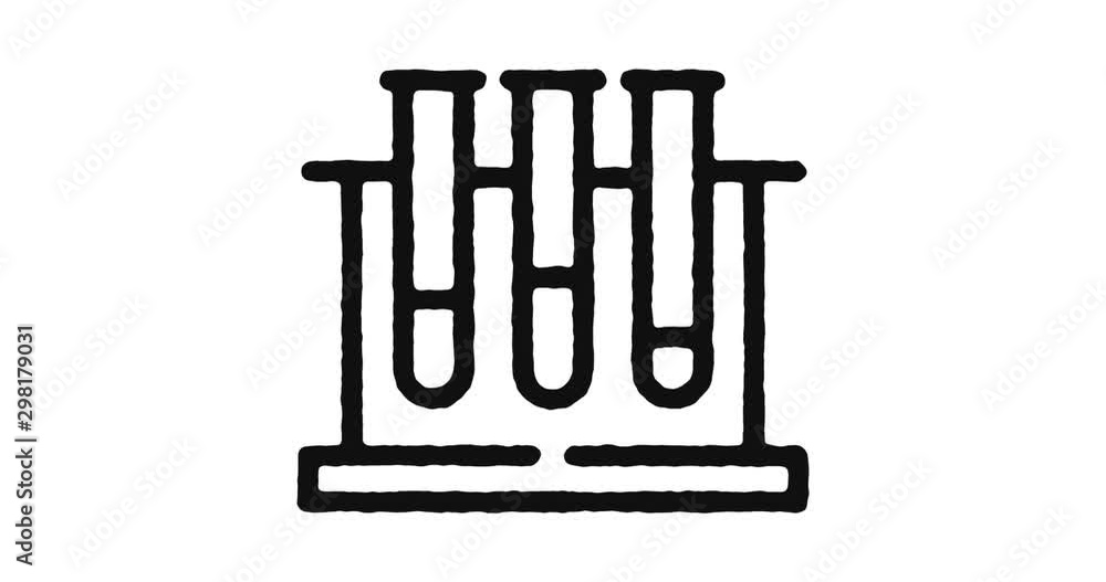 Poster laboratory outline icon animation footage/video. hand drawn like symbol animated with motion graphic