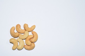beautiful cashews and space for text