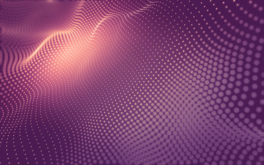 Obraz premium Abstract background. Molecules technology with polygonal shapes, connecting dots and lines. Connection structure. Big data visualization.