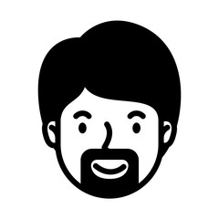 head man face with beard avatar character