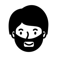 head man face with beard avatar character