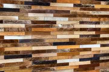 Cow leather patchwork into the carpet