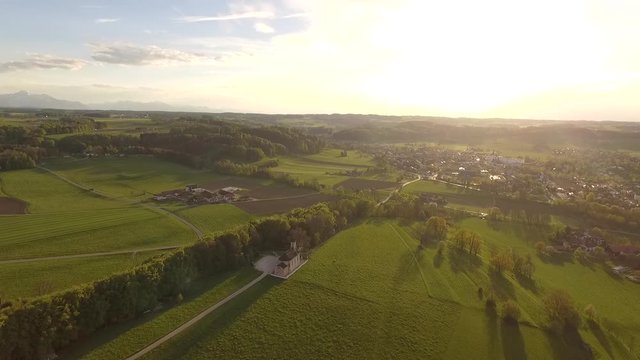 Aerial View near by Waging am See, Bavaria, Germany