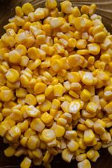 Corn on the plate. Corn background.