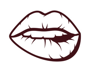 sexy woman mouth pop art style