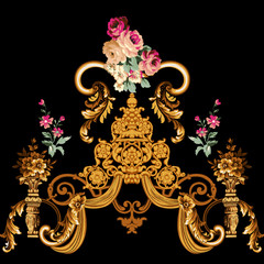 Decorative elegant luxury design.Vintage elements in baroque, rococo style.Design for cover, fabric, textile, wrapping paper .
