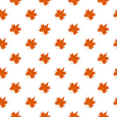 Seamless pattern, maple leaves on white background.