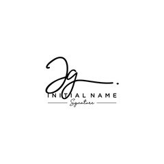 Letter JG Signature Logo Template Vector