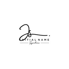 Letter JS Signature Logo Template Vector