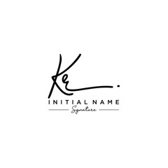 Letter KR Signature Logo Template Vector