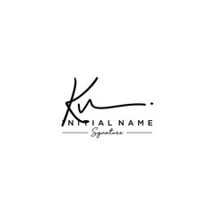 Letter KV Signature Logo Template Vector