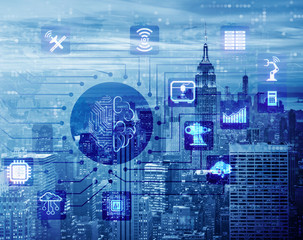 Smart city concept powered by artificial intelligence