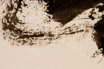 Abstract black and white watercolor light painted background or texture. CLoseup.