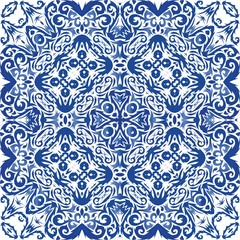 Portuguese ornamental azulejo ceramic.