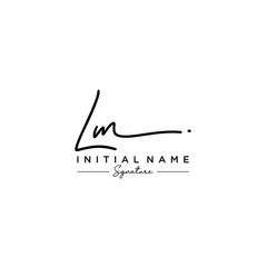 Letter LM Signature Logo Template Vector