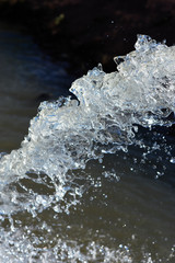 water flow out from pipe by pump supply for dry season	