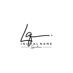 Letter LQ Signature Logo Template Vector