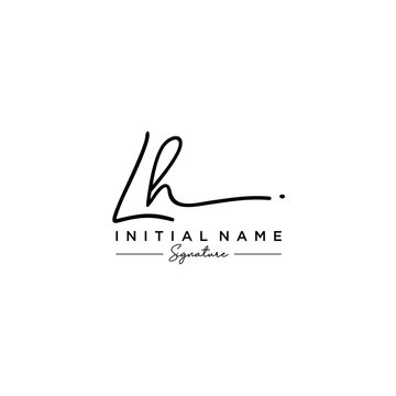 Letter LH Signature Logo Template Vector
