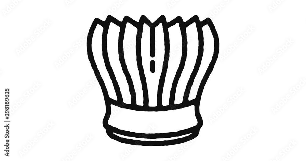 Aufkleber chef hat outline icon animation footage/video. hand drawn like symbol animated with motion graphic, 