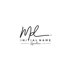 Letter MD Signature Logo Template Vector