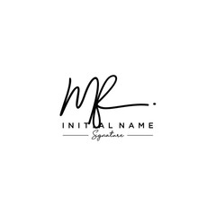 Letter MF Signature Logo Template Vector