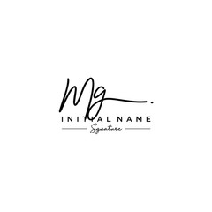 Letter MG Signature Logo Template Vector