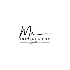 Letter MU Signature Logo Template Vector