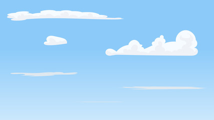 Fototapeta na wymiar Landscape blue sky and white clouds on sunny day.Sky and cloud background.cartoon sky concetp.Vector illustration