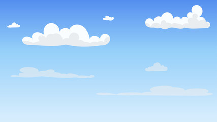Landscape blue sky and white clouds on sunny day.Sky and cloud background.cartoon sky concetp.Vector illustration