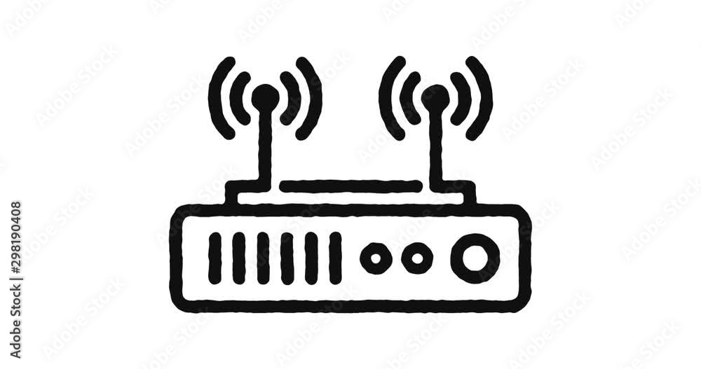 Poster internet connection outline icon animation footage/video. hand drawn like symbol animated with motio
