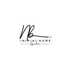 Letter NB Signature Logo Template Vector