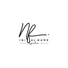 Letter NF Signature Logo Template Vector