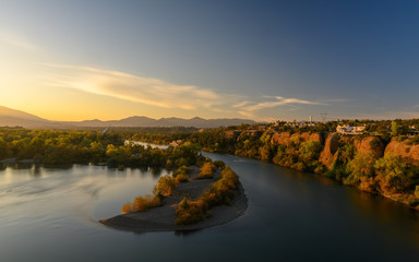 Sunset over the Sacramento River