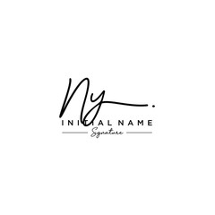 Letter NY Signature Logo Template Vector